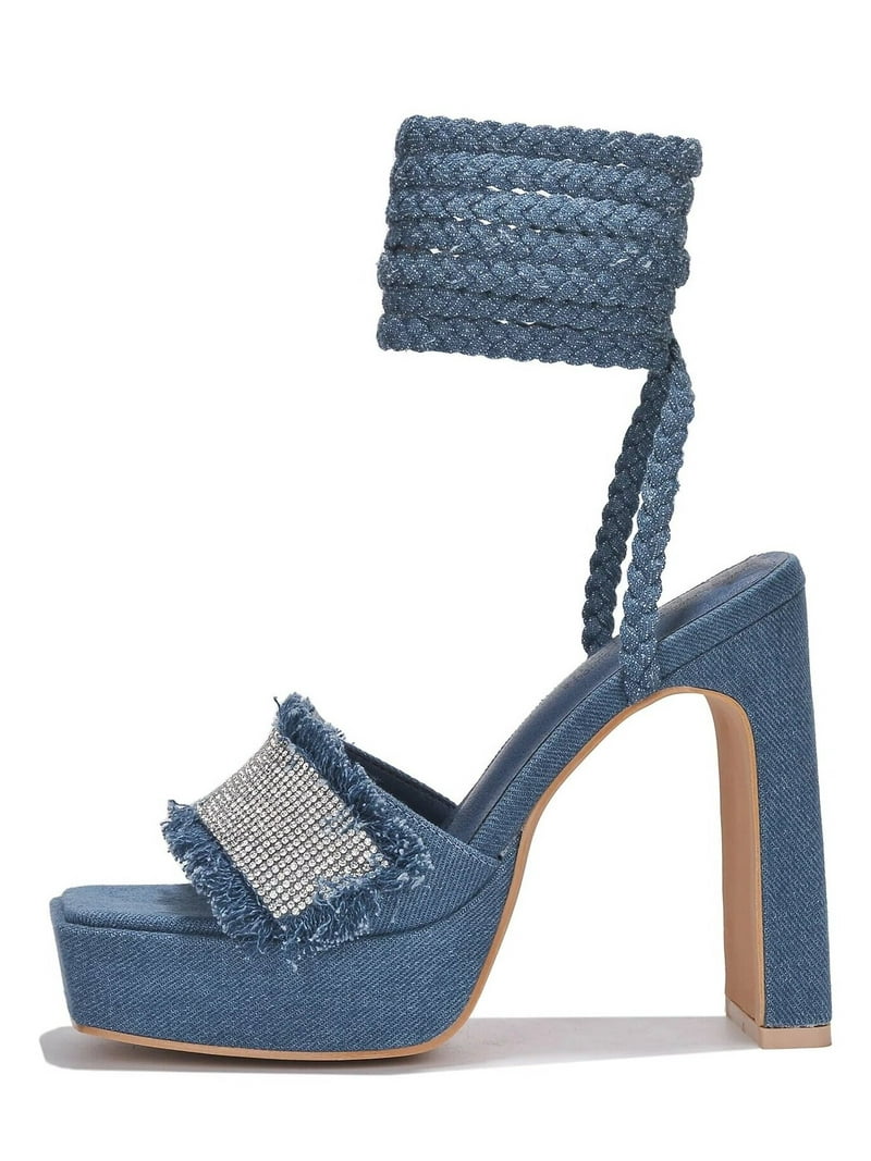 Open Toe Light Blue Heels Vintage Carvela Baby Blue Peep Toe Bow