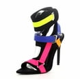 thumbnail image 1 of Cape Robbin Dive In Multi Neoprene Strappy Colorful High Heel Single Sole Sandal (6), 1 of 4