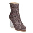 thumbnail image 1 of Cape Robbin FH75 Women Glitter Leatherette Chunky Lucite Heel Bootie, 1 of 6
