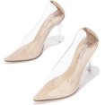 thumbnail image 1 of Cape Robbin Glass Doll Transparent Clear Pointed Toe Stiletto High Heel Pumps (8.5), 1 of 1