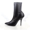 thumbnail image 1 of Cape Robbin Glossy Black Patent Pointed Toe Stiletto Sock Fitted Dress Booties (6), 1 of 1