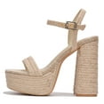 thumbnail image 1 of Cape Robbin Nafiz Nude Block Heel Ankle Strap Rounded Open Toe Heeled Sandals (Nude, 6.5), 1 of 3