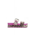 thumbnail image 1 of Cape Robbin Praise Pink Footbed Platform Rhinestone Slip On Sandals Leopard, 1 of 3