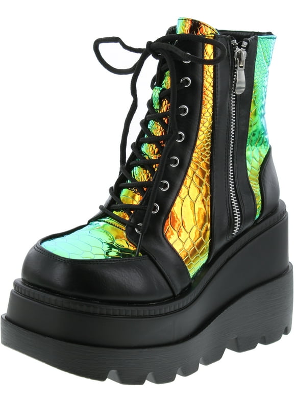 holographic ankle boots