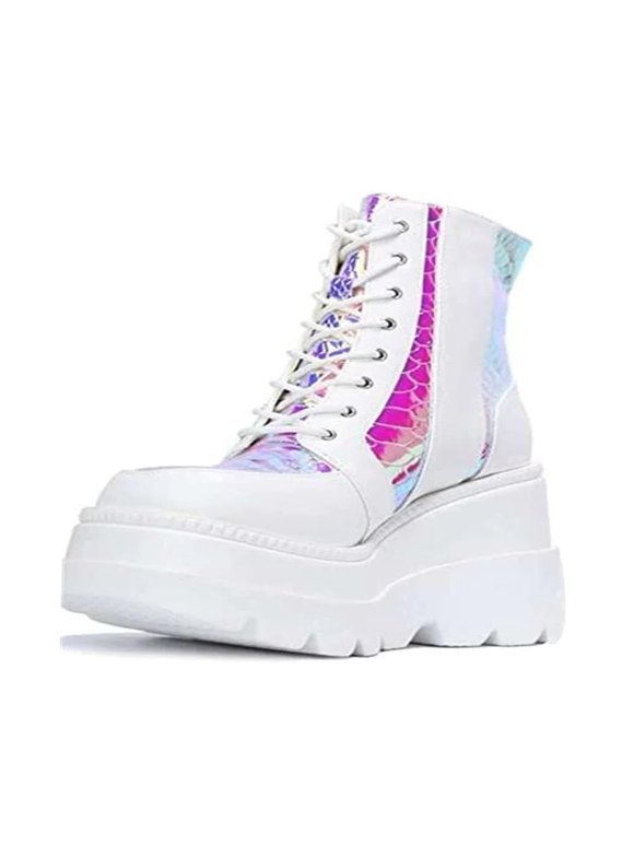 holographic ankle boots