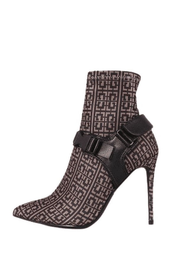 Cape Robbin Raider Brown Pointy Toe Harness Buckle Strap Fashion Stiletto Boots (Brown, 8.5)