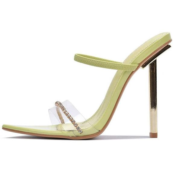 Cape Robbin Rochella Lime Sexy Stiletto High Heels Pointed Open Toe Mule Sandals (Lime, 10)