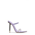 thumbnail image 1 of Cape Robbin Rochelle Lilac Square Open Toe Stiletto Rhinestone Strap High Heels (8.5, LILAC), 1 of 3