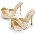 thumbnail image 1 of Cape Robbin Salsa Nude Sexy High Heels Open Toe Sculptural Heel Mule Oval Pumps (NUDE, 6.5), 1 of 4