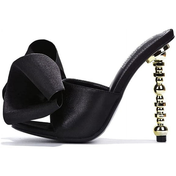 Cape Robbin Salsa Women's Sandals Sexy High Heels Open Toe Oval Pumps BLACK (BLACK, 6)