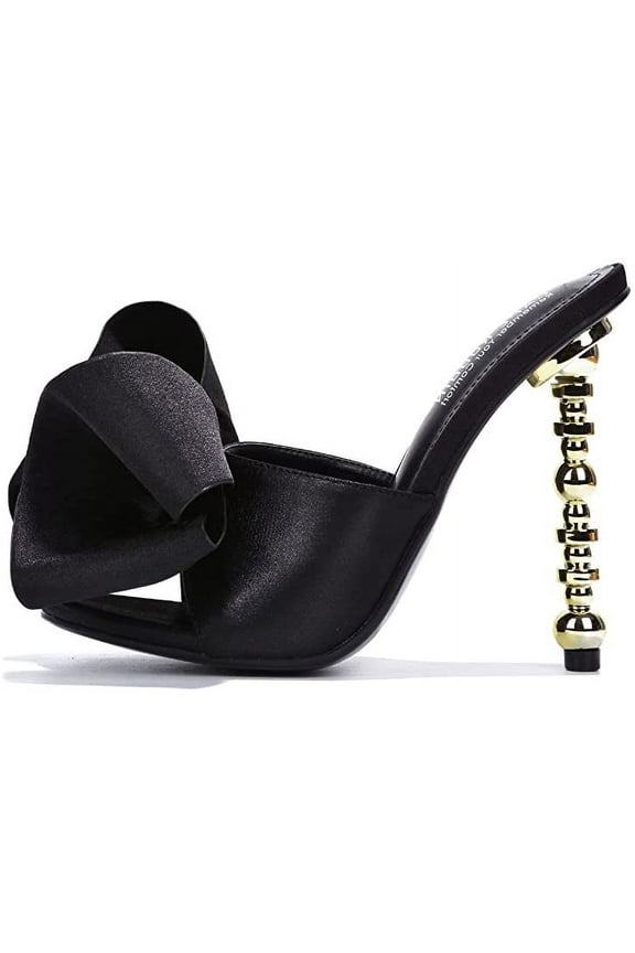 Salsa Women's Sandals Sexy High Heels Open Toe Oval Pumps BLACK (BLACK, 6)