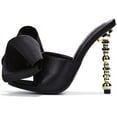 thumbnail image 1 of Cape Robbin Salsa Women's Sandals Sexy High Heels Open Toe Oval Pumps BLACK (BLACK, 7), 1 of 3