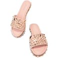 thumbnail image 1 of Cape Robbin Tonie Sandals Slides for Women, Studded Womens Mules Slip On Shoes 8.5 Nude, 1 of 5