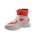 thumbnail image 1 of Cape Robbin Unity Neon Orange Yellow Lace Up Platform Chunky Fashion Sneakers (Orange, 9), 1 of 4
