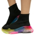 thumbnail image 1 of Cape Robbin Women RAISIN Easy Slip On Synthetic upper Sock-like Sneakers Black (6, Black), 1 of 6