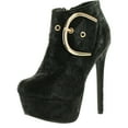 thumbnail image 1 of Cape Robbin Womens Wendy Fashion Ankle Booties with D Ring Buckle, Black, 8, 1 of 4