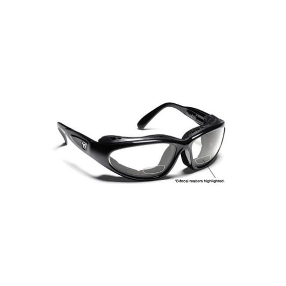 Cape Sharp View Clear Plus 1.50 Reader Sunglasses- Glossy Black - Small & Large