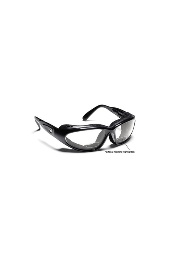 Cape Sharp View Clear Plus 2.00 Reader Sunglasses- Glossy Black - Small & Large