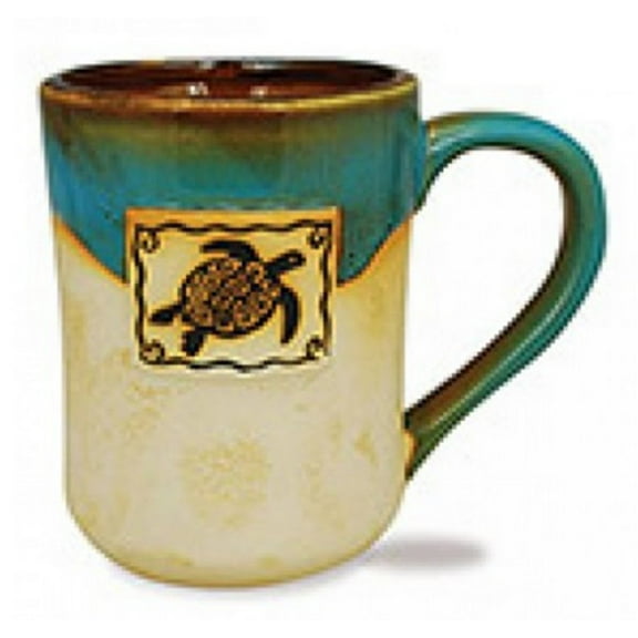 Cape Shore 16 Ounce Stoneware Partial Glaze Pottery Mug (Sea Turtle)