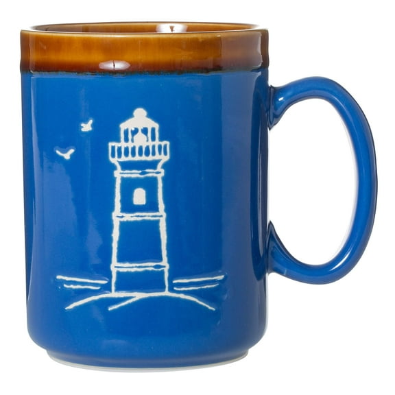 Cape Shore 18oz Hand Glazed Stoneware Pottery Mug, Lighthouse