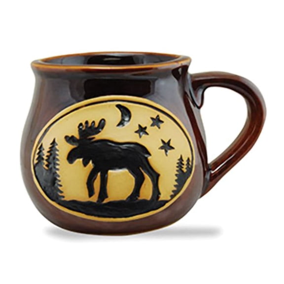 Cape Shore Bean Pot Style Stoneware Mug - Woodland Moose 16oz