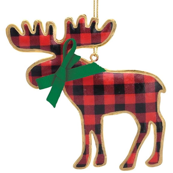Cape Shore Christmas Pillowed Metal Ornament, Moose, Holiday Tree Decoration, Home Collection