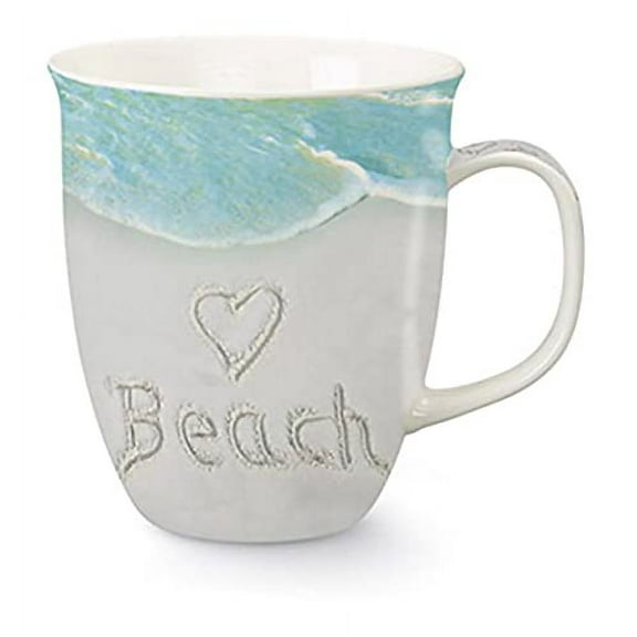 Cape Shore Decorative Harbor Coffee Tea Mug Cup, Love Beach, Gifts for Birthday Christmas, 15 Oz