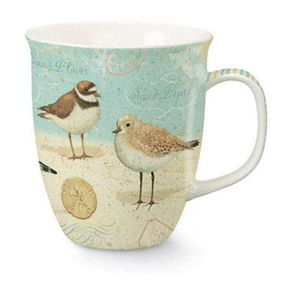 Cape Shore Decorative Harbor Coffee Tea Mug Cup, Sand Piper, Gifts for Birthday Christmas, 15 Oz