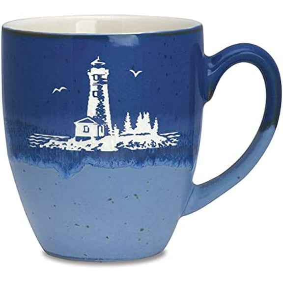 Cape Shore Freeport Coffee Tea Mug Cup, Lighthouse Gifts for Birthday Christmas, 18 Oz