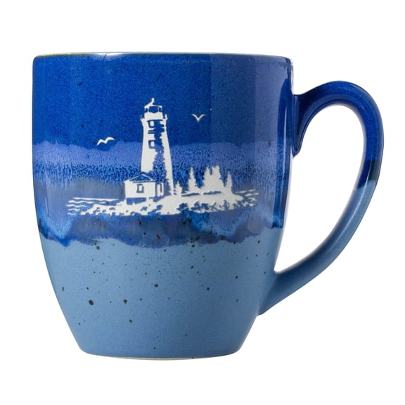 Cape Shore Freeport Etched Stoneware 18oz Mug, Multiple Styles Available Lighthouse