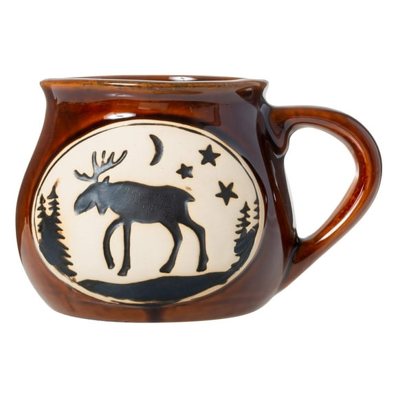 Cape Shore Handcrafted Bean Pot Stoneware 16oz Mug, Multiple Styles Available Moose