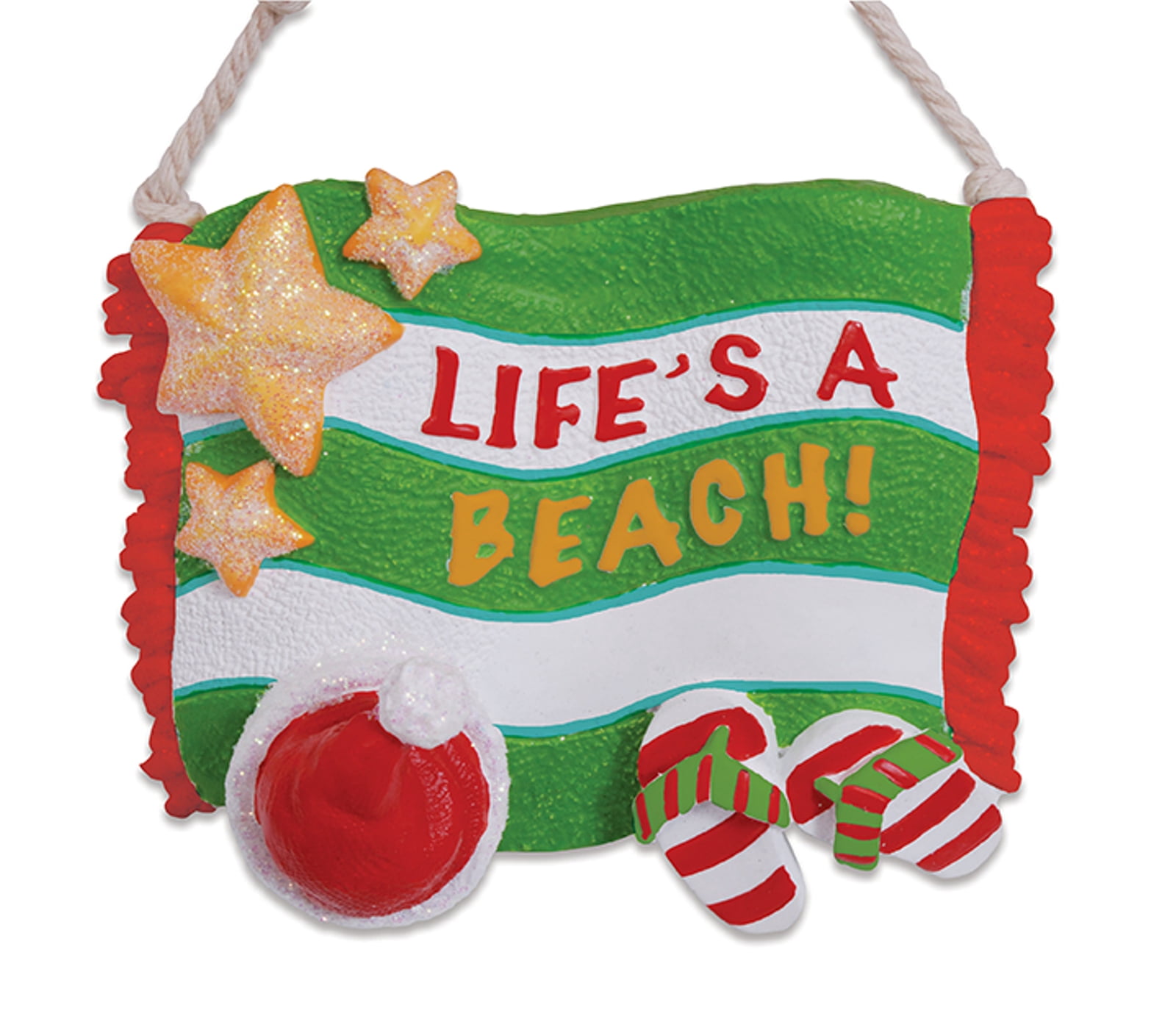 Cape Shore Lifes a Beach Santa Hat Flip Flop Sandals Christmas Holiday Ornament