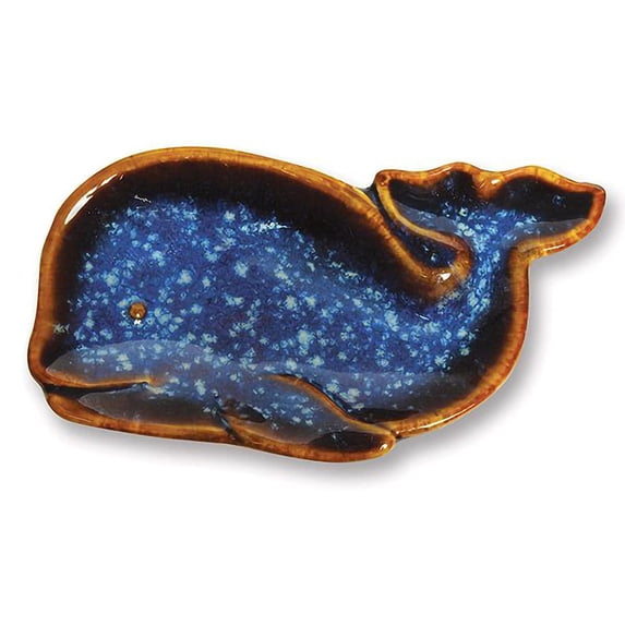 Cape Shore Mini Ceramic Potter's Dish Plate - Whale Gift for Snack Ketchup Appetizer Dessert, Small Pinch Bowl for Kitchen Décor
