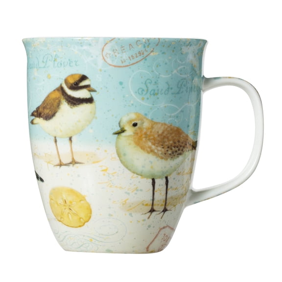 Cape Shore Ocean 15oz Harbor Mug with Full Wrap Design and Decorated Handle, Multiple Styles Available Sand Piper
