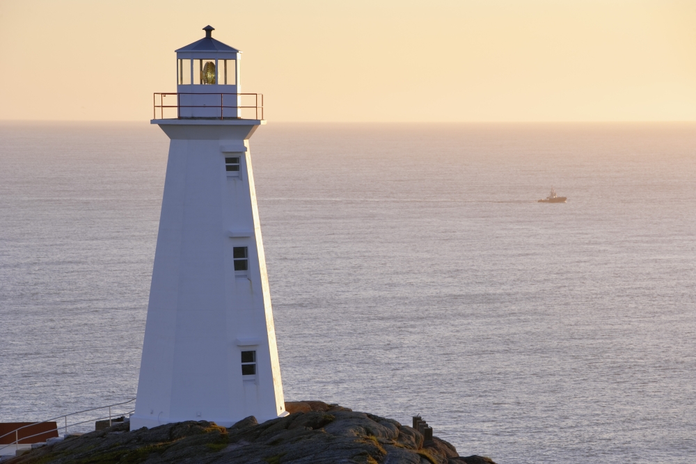 Cape Spear Lighthouse At Sunrise Cape Spear National Historic Site Avalon Peninsula Newfoundland Canvas Art - Yves Marcoux Design Pics (34 x 22)