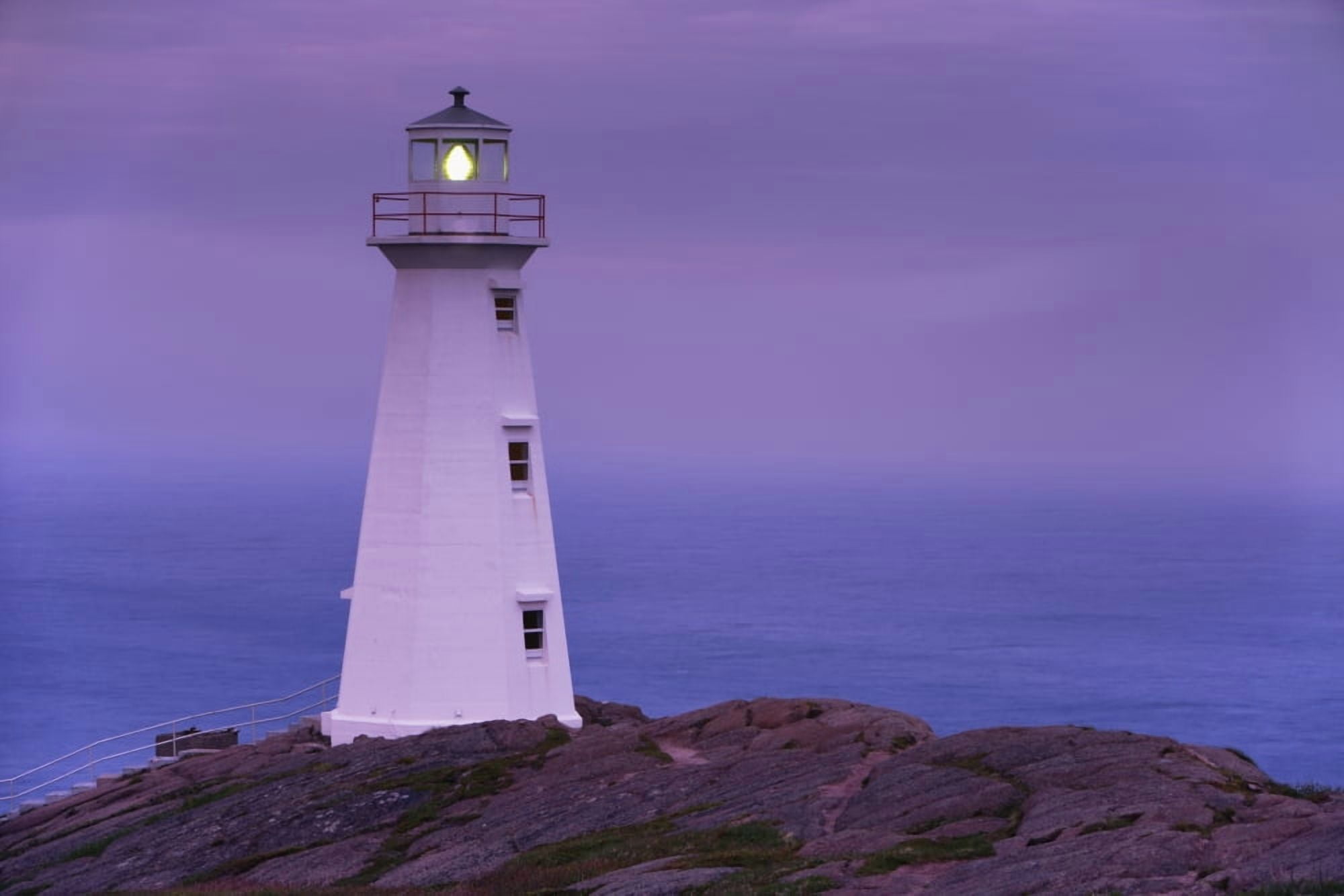 Cape Spear Lighthouse At Twilight Cape Spear National Historic Site Avalon Peninsula Newfoundland Canvas Art - Yves Marcoux Design Pics (17 x 11)