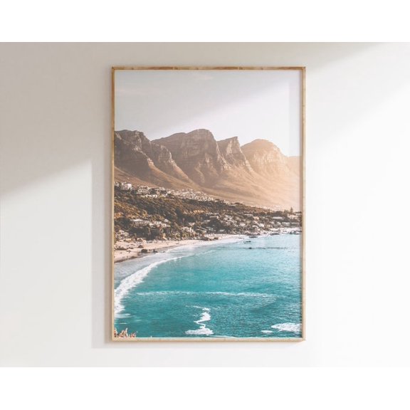 Cape Town Camps Bay Beach Wall Art Print, Unframed Paper Poster 8x10in