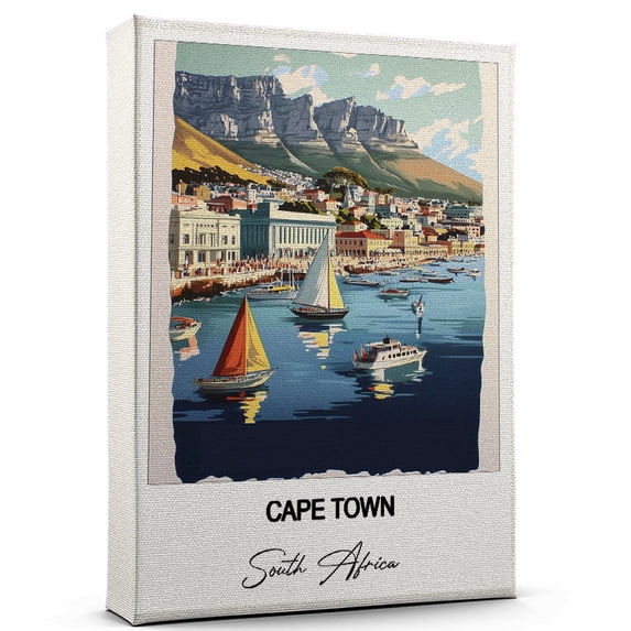 Cape Town Travel Canvas Wall Art – Nature-Inspired Travel Decor with Scenic Views South Africa Canvas Wall Print – A Captivating Gift for Adventure Seekers