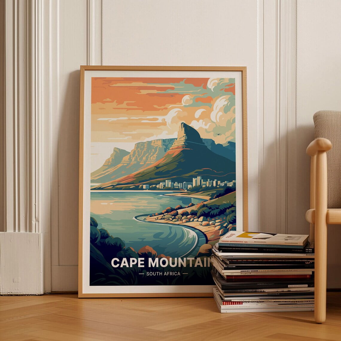 Picture of Cape Town Travel South Africa Landscape Wall Decor, Unframed Paper ...