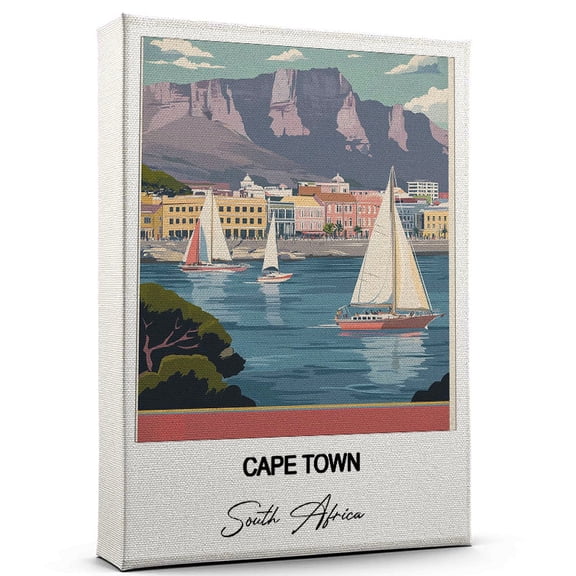 Cape Town Travel Wall Decor Scenic Travel Canvas Print of South Africa Canvas Beautiful Gift for Home, Office, or Living Space