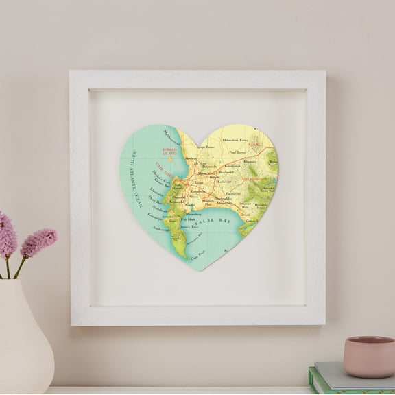 Cape Town map heart print