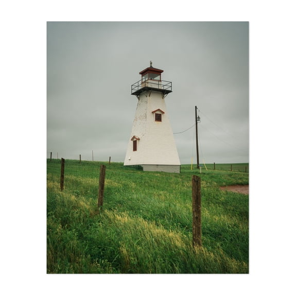 Cape Tryon Lighthouse - French River Prince Edward Island Canada Photography Lighthouse Rural Coastal Scenic Landscape Rustic Nature Unframed Wall Art Print 24 x 30 inches