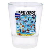 Cape Verde Cabo Verde Map and Attractions Collage Shot Glass