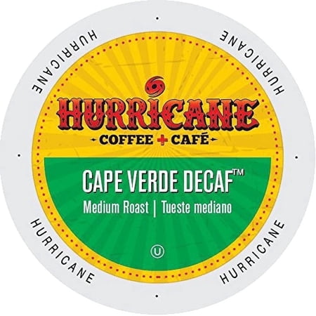 Hurricane Cape Verde Decaf Medium Roast Coffee Pods for Keurig K-Cup Brewers, 0.38 oz, 24 Count