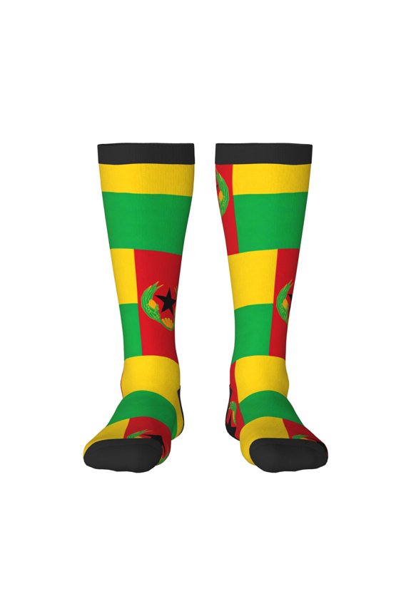 Cape Verde Flag Knee High Socks for Women Long Leg Warmers Socks