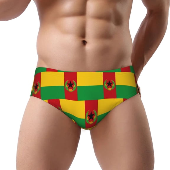 Cape Verde Flag Low Rise Mens Briefs Underwear With Supportive Contour Pouch