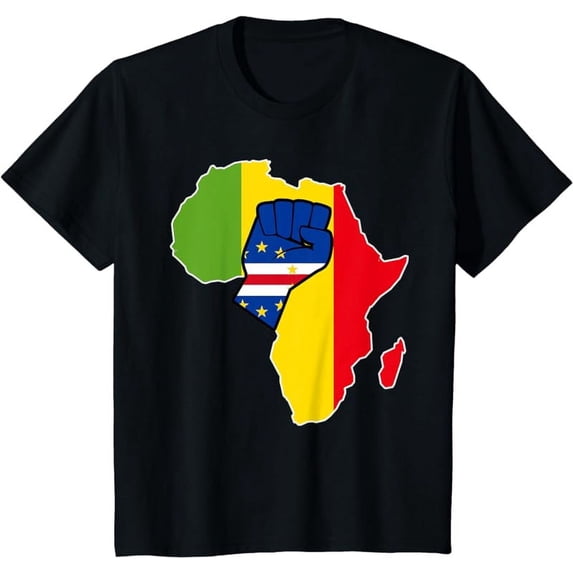 Cape Verdean Pride Love Cape Verde Flag With Africa Map T-Shirt