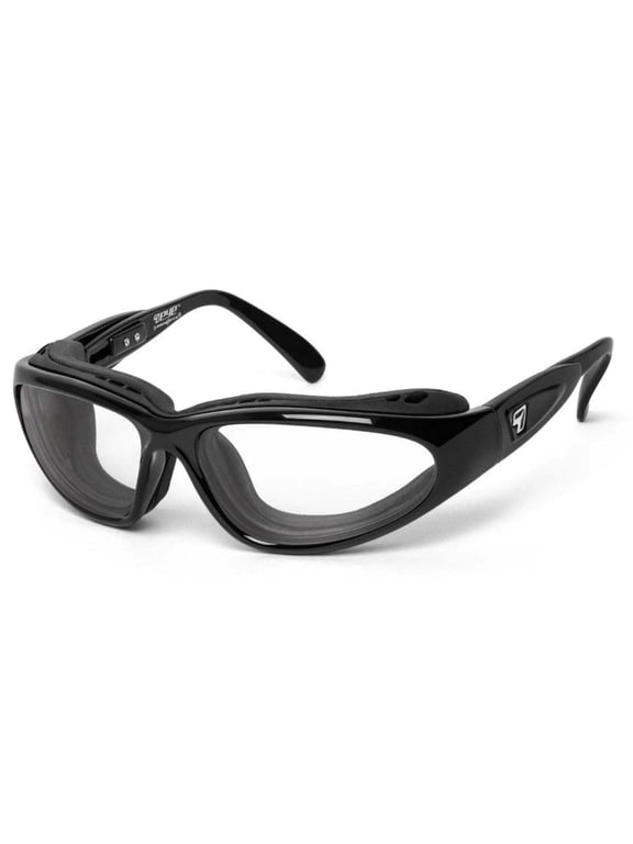 Cape Wind Blocking Padded Foam Sunglasses for Outdoors, 100% UVA + UVB Protection, Matte Black Frame/Clear Lens