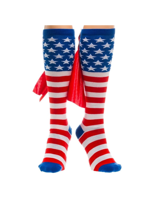 Caped Country Flag Knee High Socks (United States)