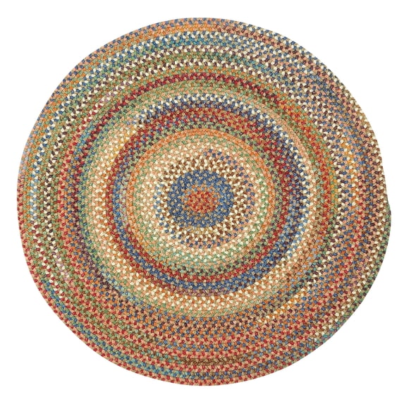 "Capel American Heritage 7' Round Braided Area Rug - Cinnamon Color Indoor Traditional Rug for Living Room"
